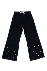 Pearl Embellishments Black Bell bottom Pant